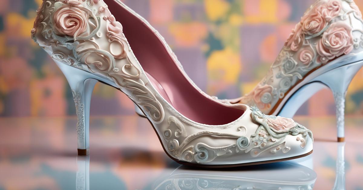 Szpilki Debbie Wingham, unikalny design obuwia, buty przypominające tort