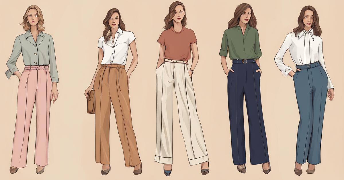 Eleganckie spodnie damskie o różnych krojach: palazzo, cygaretki i paper bag.